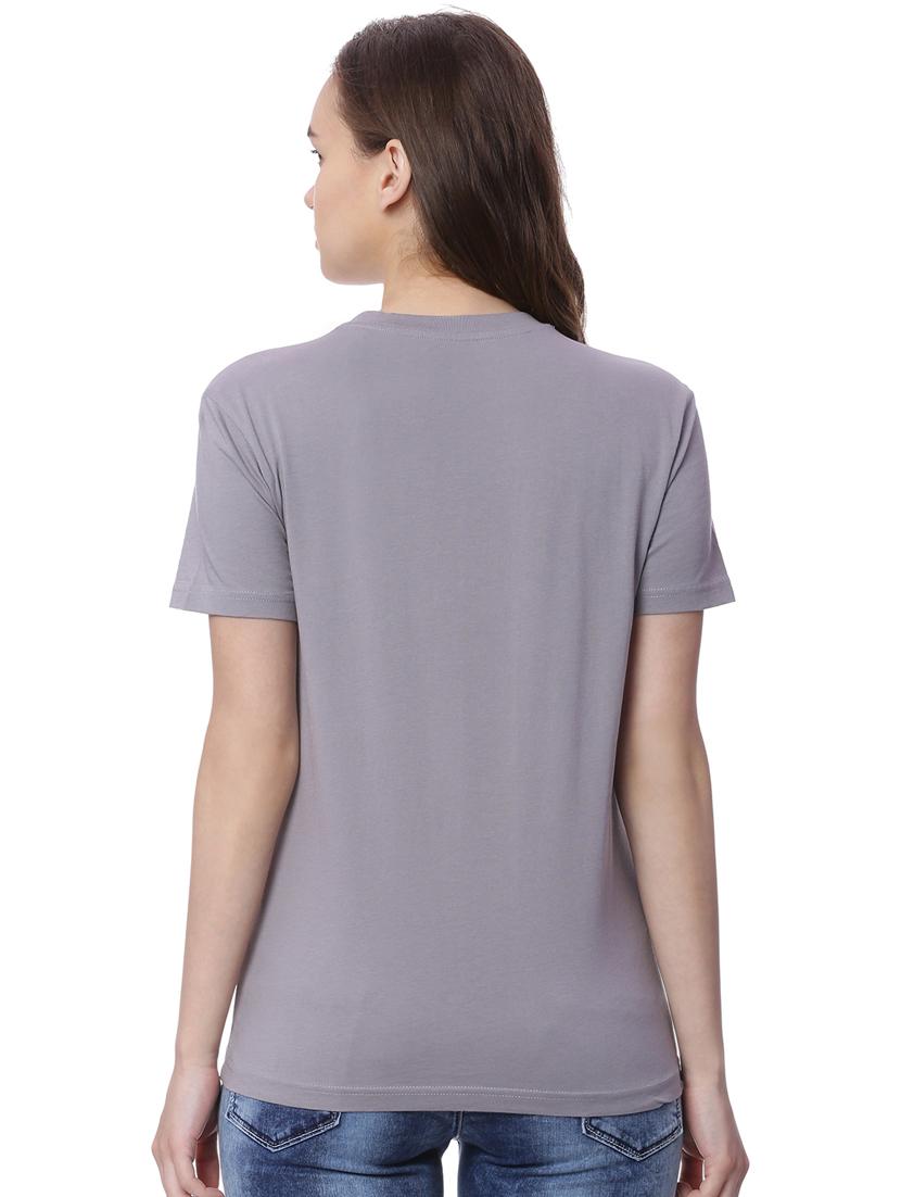 women's front print round neck t-shirt - 17585187 - Standard Image - 2