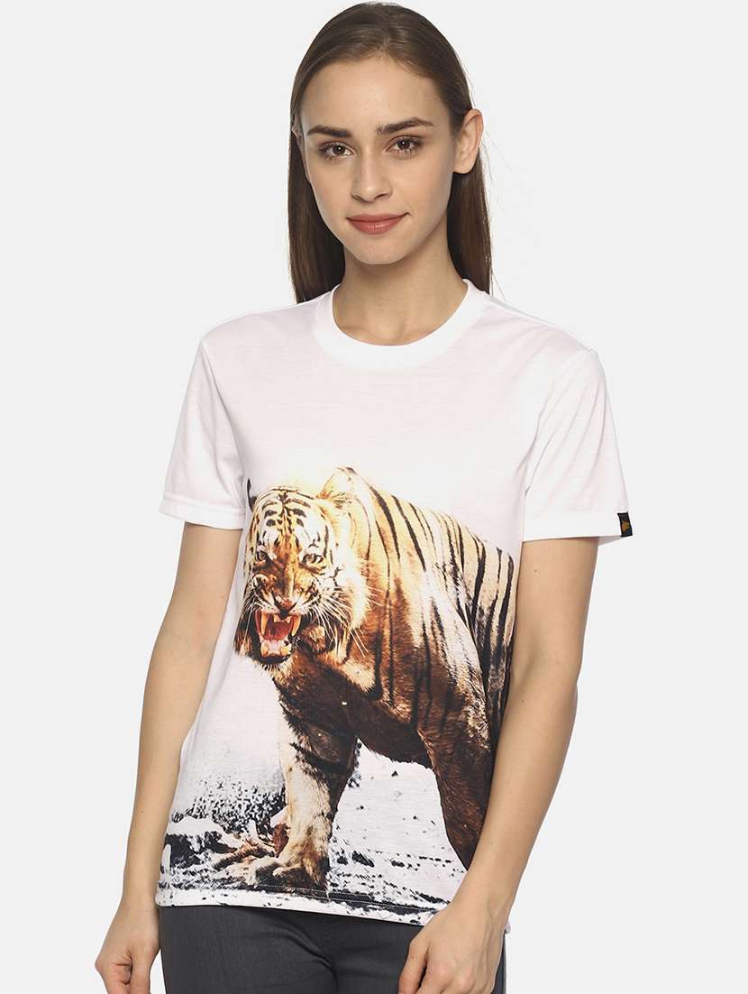 women's front print crew neck t-shirt