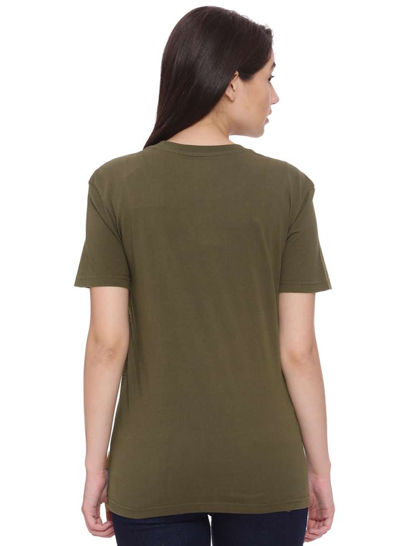 women's front print crew neck t-shirt - 17585190 - Standard Image - 2