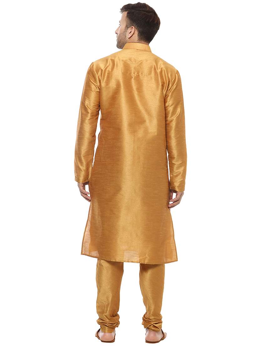 gold solid ethnic wear set  - 17585747 -  Standard Image - 2