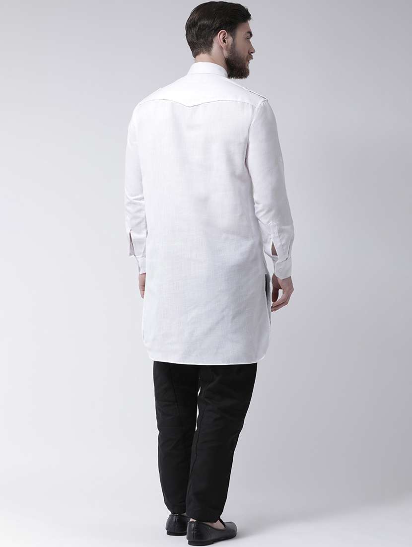 white solid pathani set - 17585778 - Standard Image - 2
