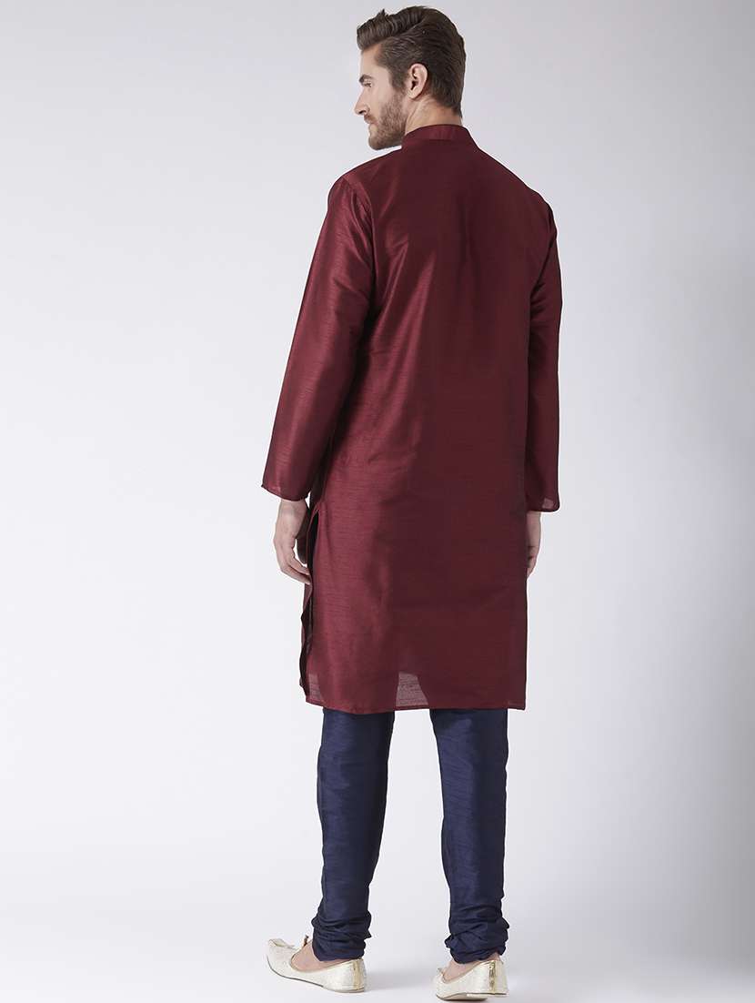 men solid kurta churidar ethnic wear set - 17585911 - Standard Image - 2