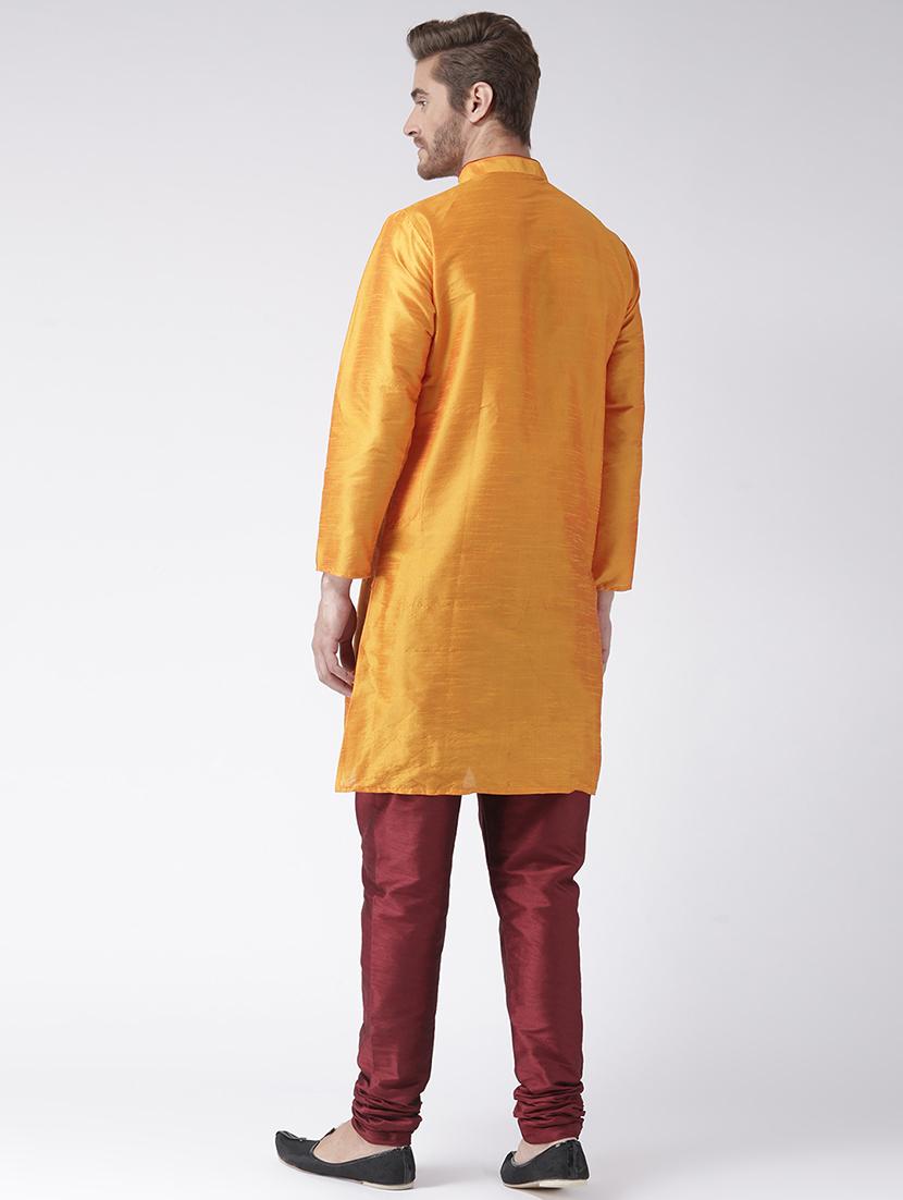 orange solid kurta pyjama set - 17585914 - Standard Image - 2