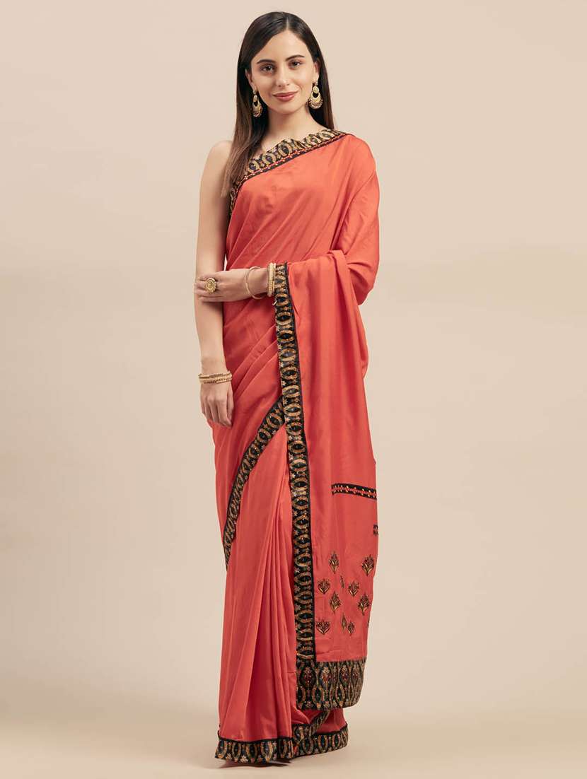 women's embroidered saree with blouse