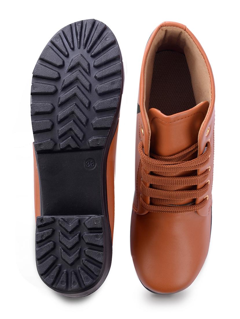 tan ankle lace up boot - 17586614 - Standard Image - 2