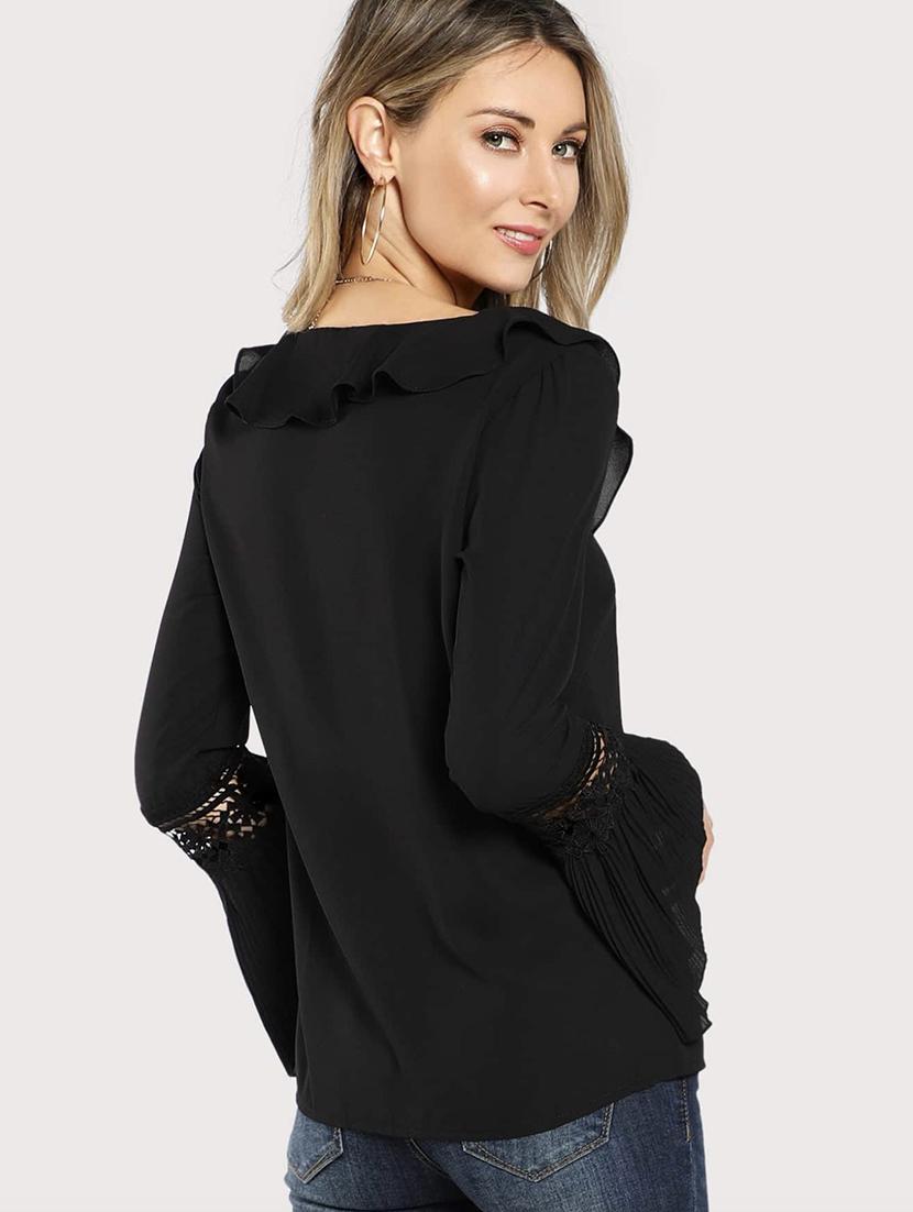 bell sleeved ruffle top - 17587285 - Standard Image - 2