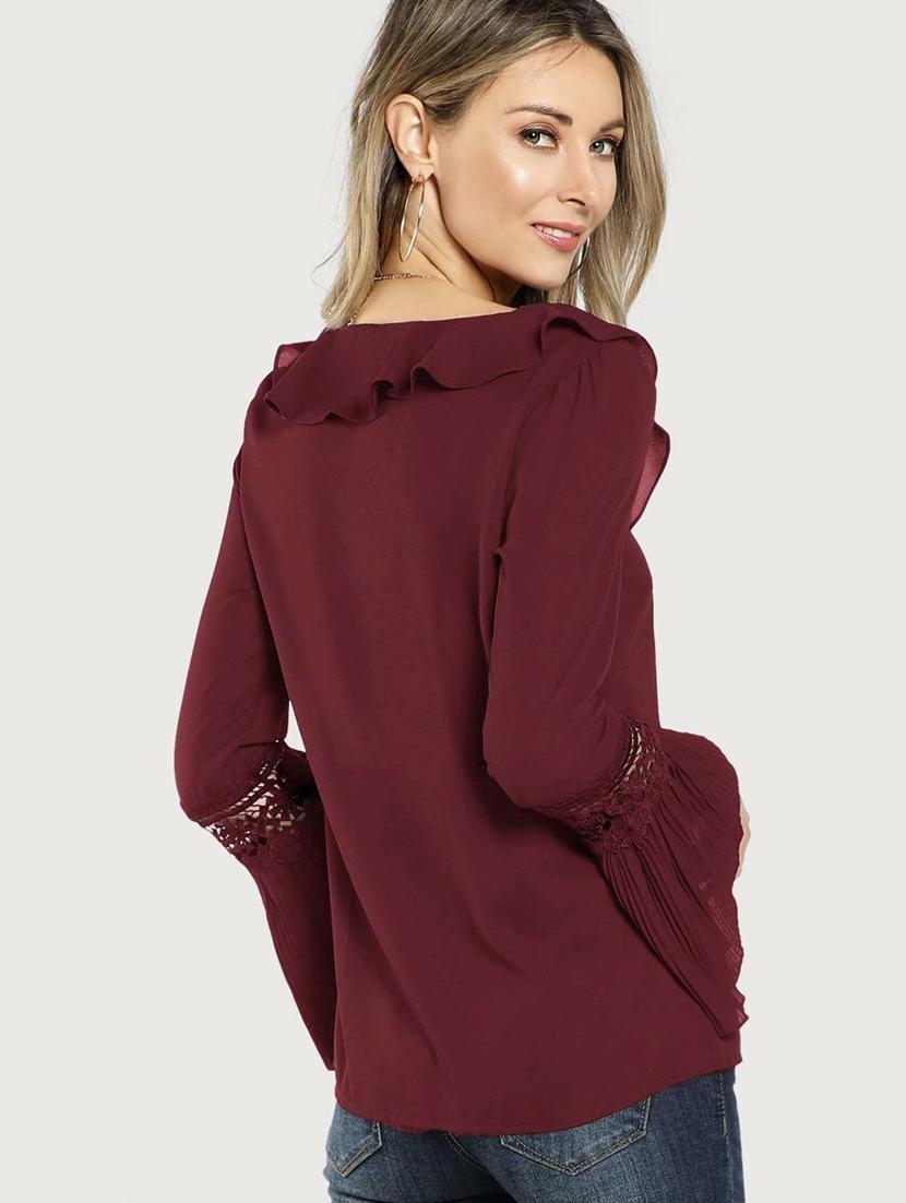 bell sleeved ruffle top - 17587286 - Standard Image - 2