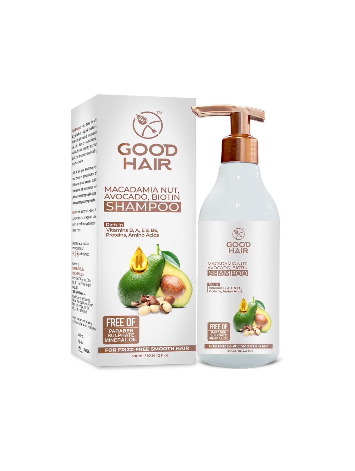 good hair macadamia nut,  avocado, biotin shampoo