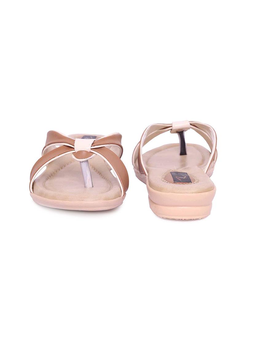 beige leatherette slip on sandals - 17587438 - Standard Image - 2