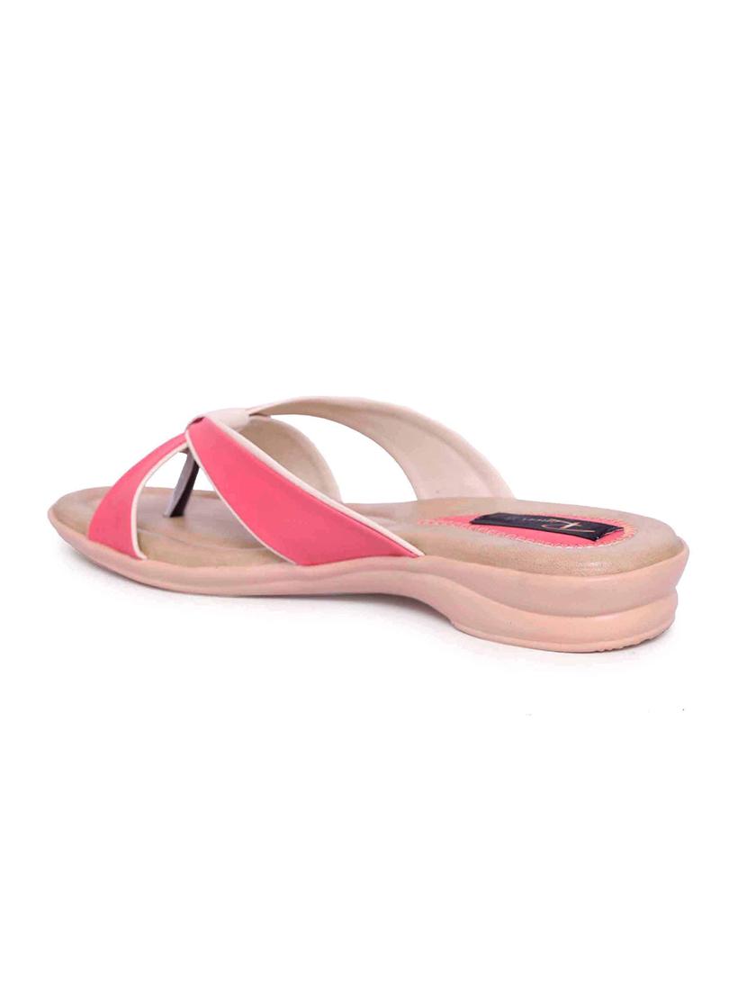 pink leatherette slip on sandals - 17587441 - Standard Image - 2
