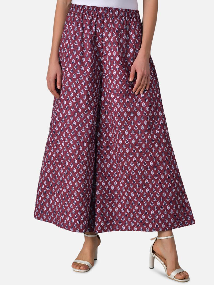 high rise printed palazzo 