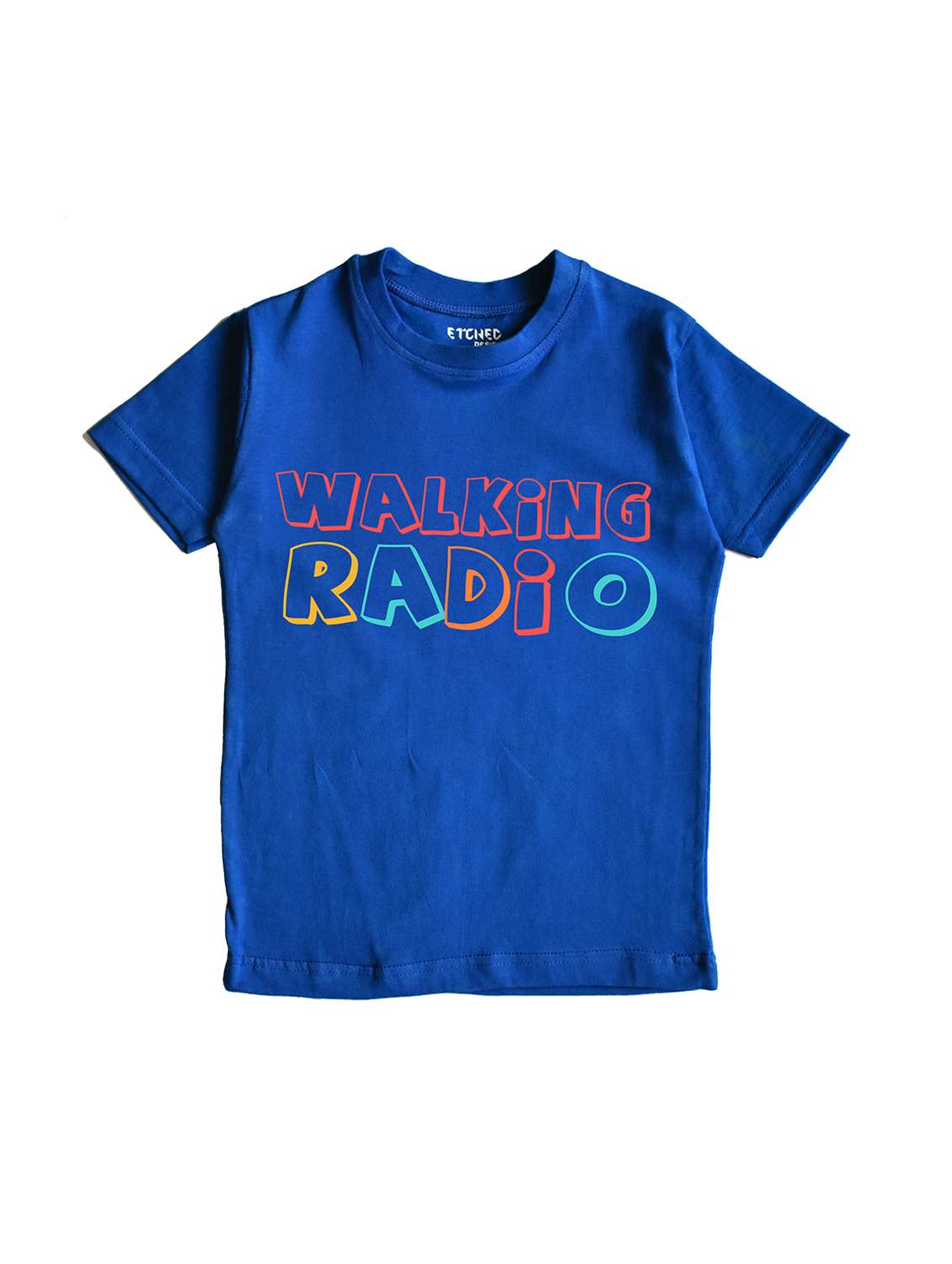 blue graphic  t-shirt