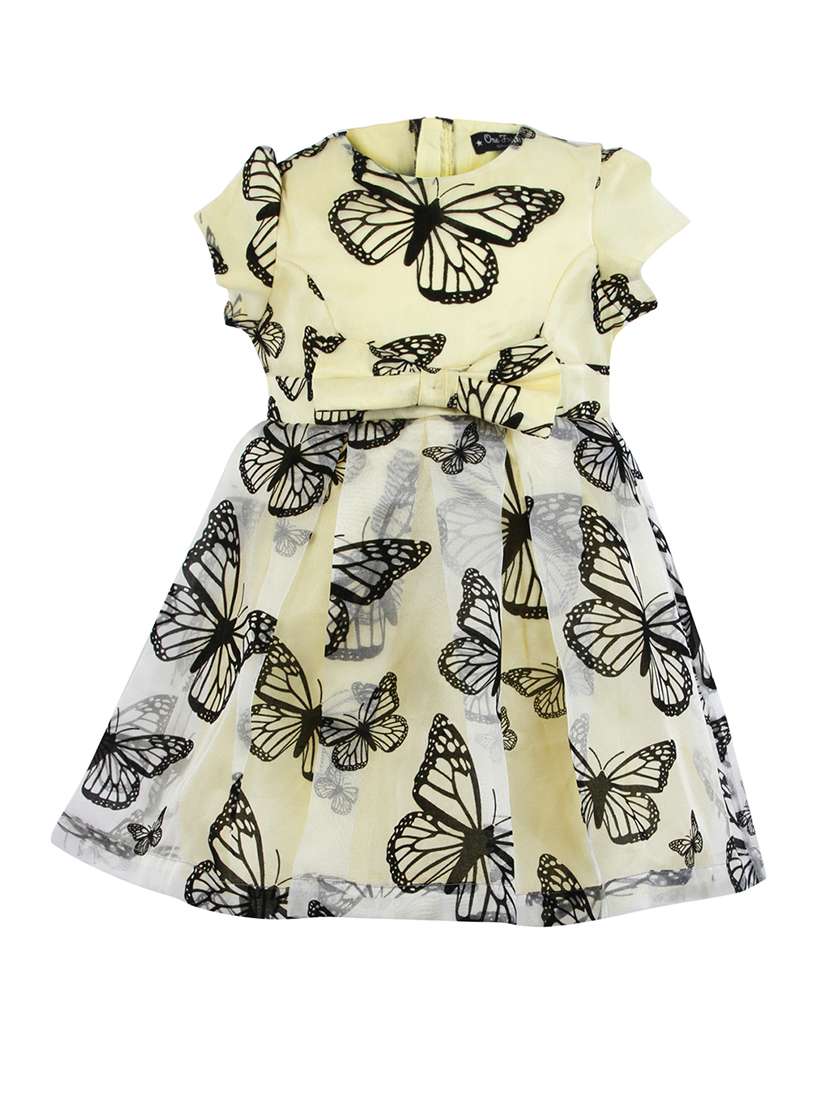yellow cotton blend frock
