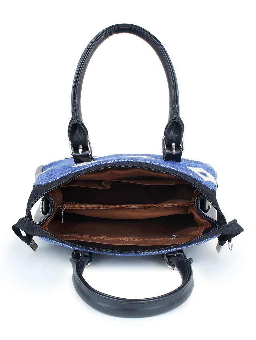 blue leatherette (pu) handbag - 17590371 -  Standard Image - 2