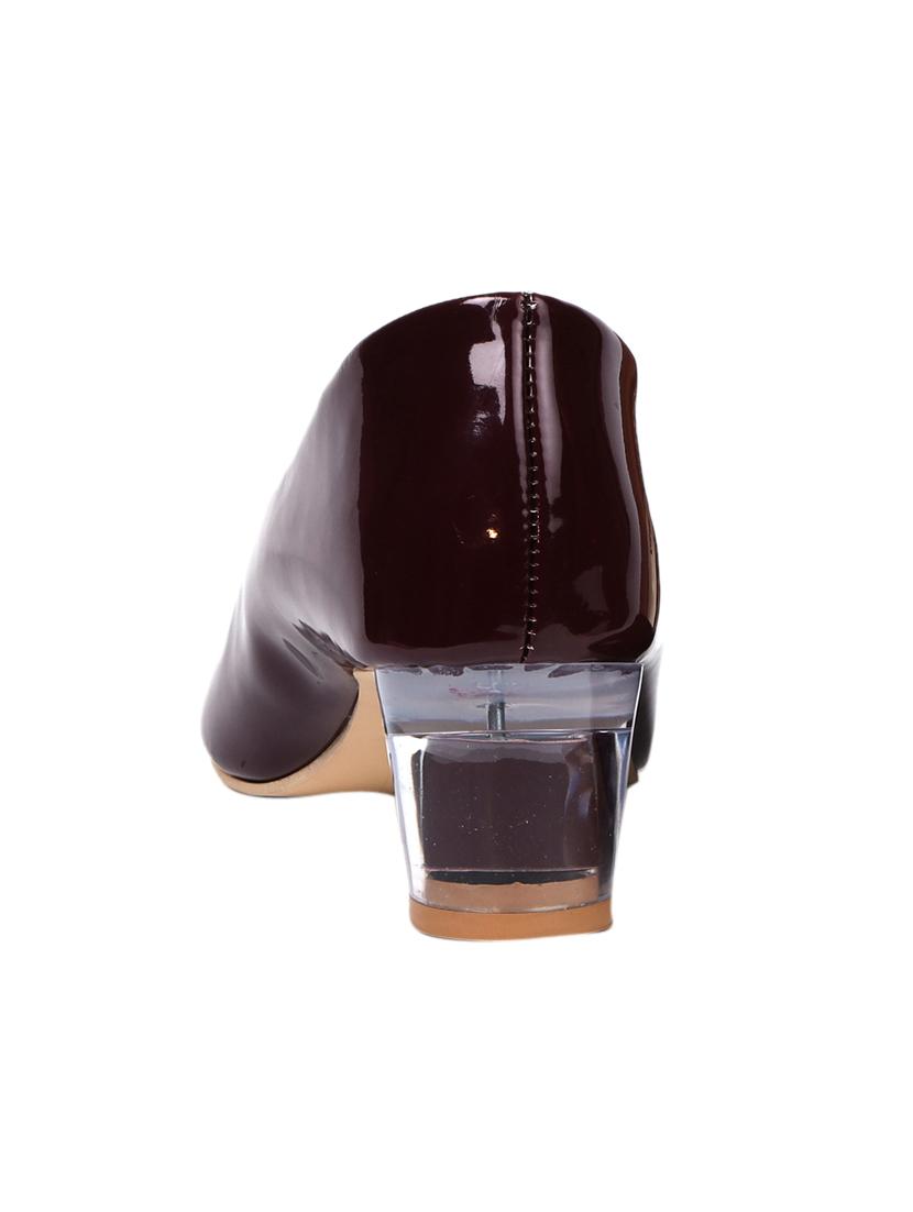 maroon synthetic slip on pumps - 17590548 - Standard Image - 2