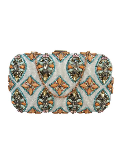 white velvet box clutch - 17590665 - Standard Image - 0