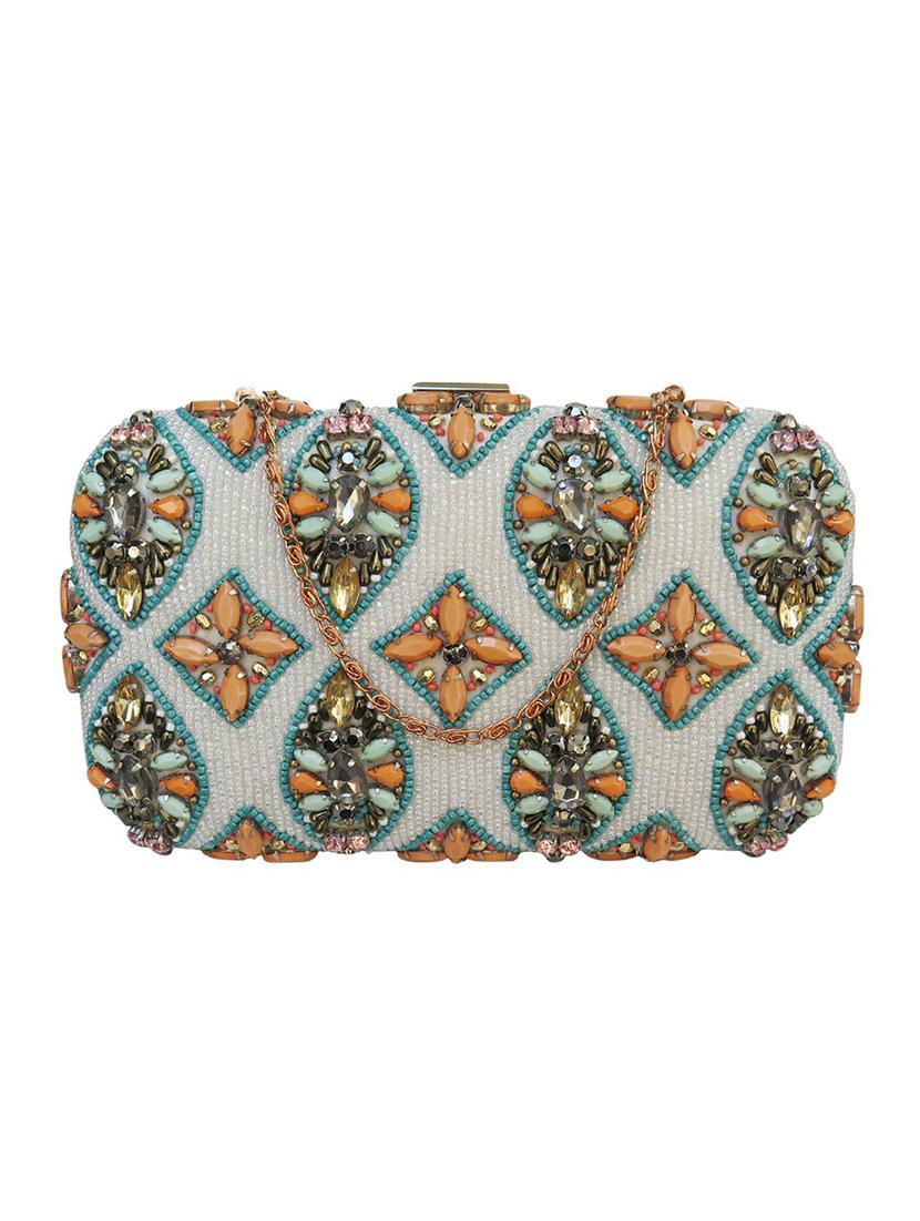 white velvet box clutch - 17590665 - Zoom Image - 0
