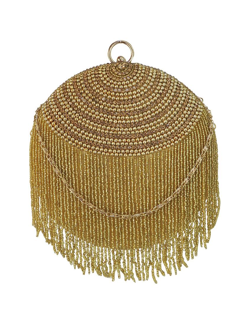 gold silk box clutch - 17590667 -  Zoom Image - 0