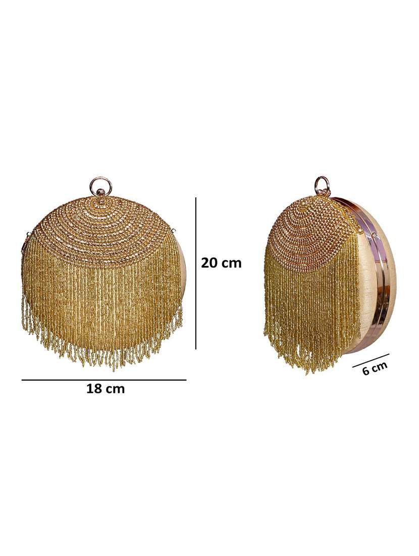 Gold Silk Box Clutch