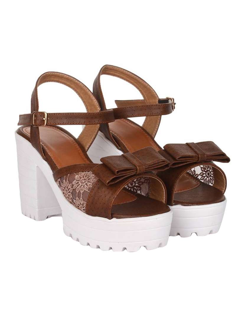 brown synthetic slip on sandals - 17591985 -  Standard Image - 2