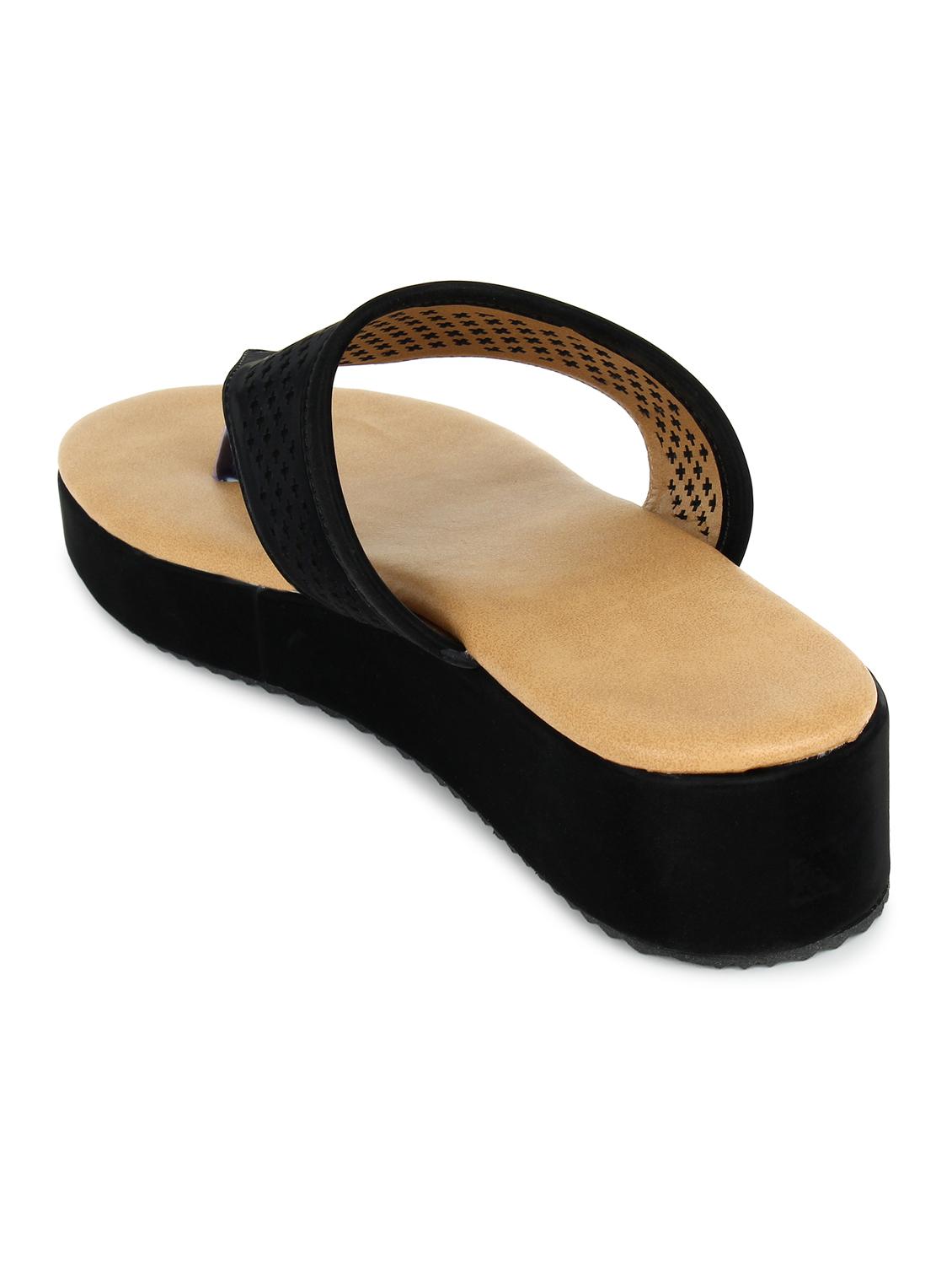 black synthetic tstrap sandals - 17592076 - Standard Image - 2