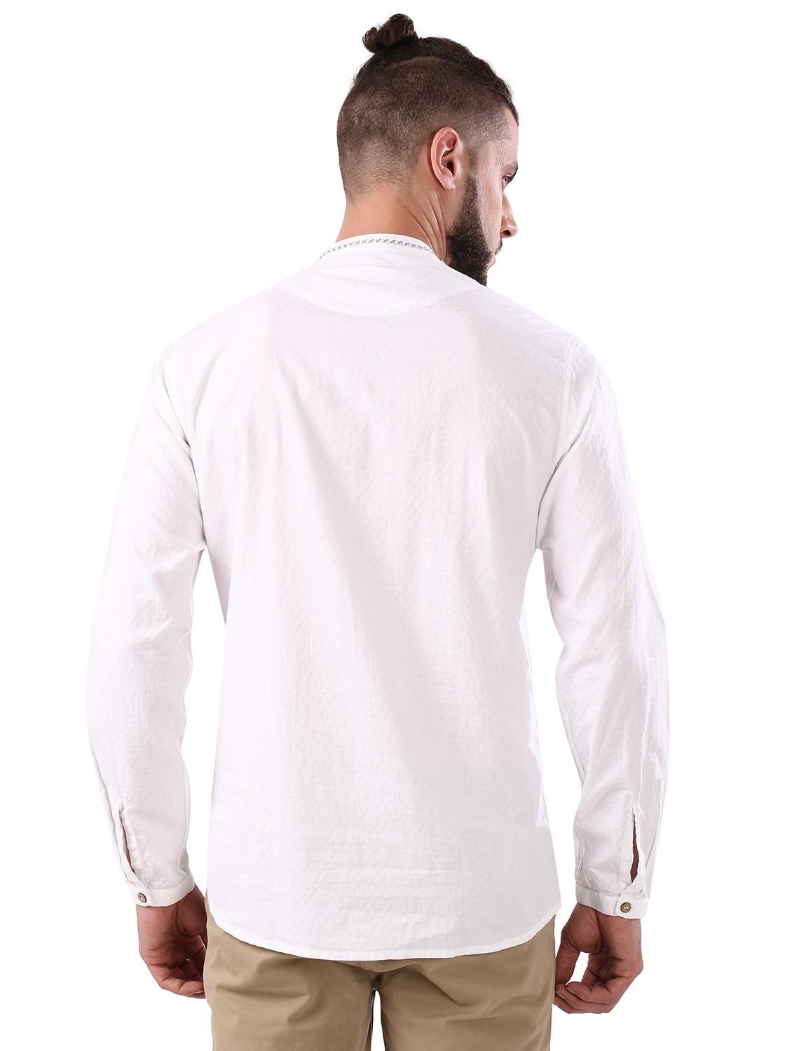 off white self design short kurta - 17592383 - Standard Image - 2