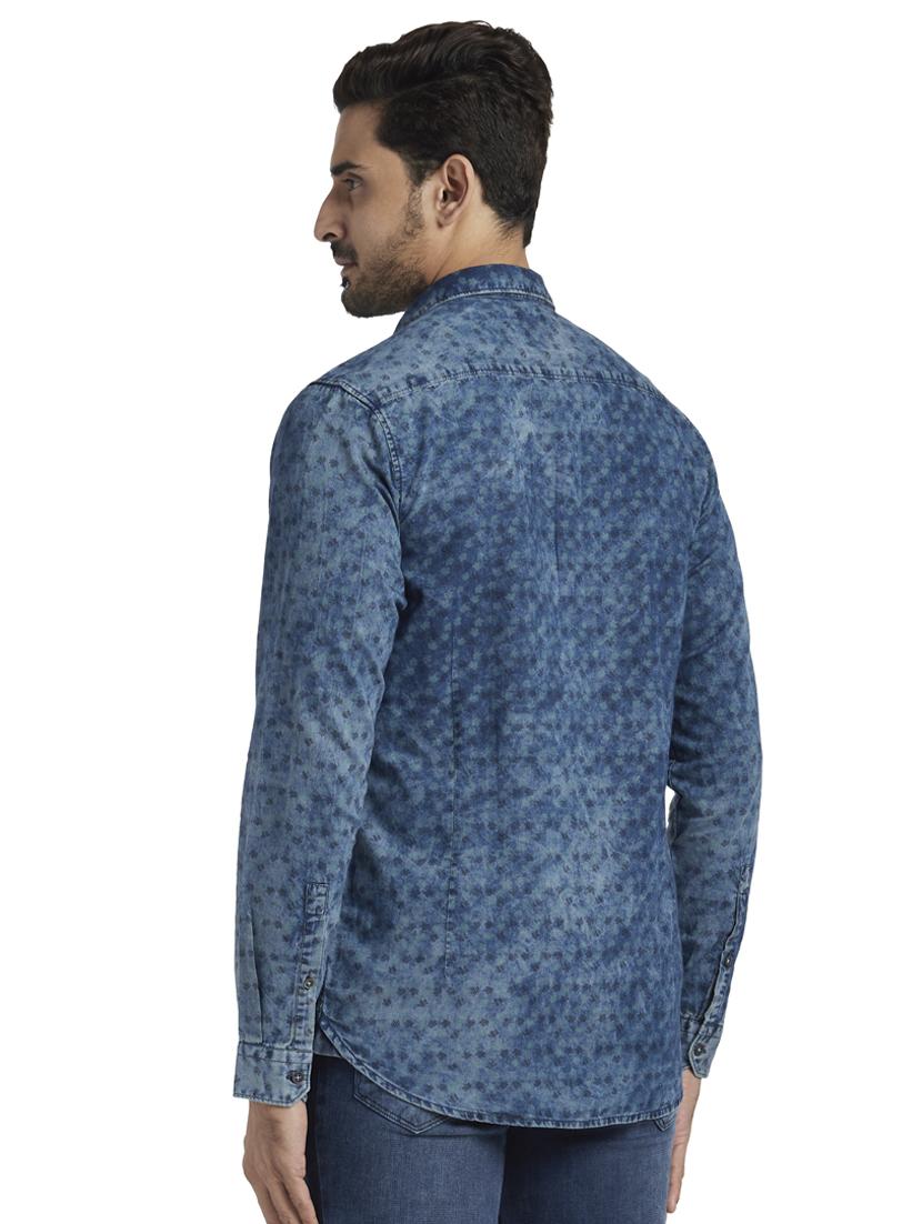 blue printed casual shirt - 17592434 - Standard Image - 2