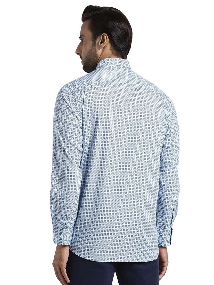 light blue printed casual shirt - 17592464 - Standard Image - 2