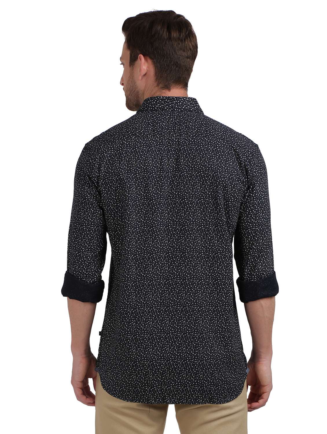 navy blue printed casual shirt - 17592541 - Standard Image - 2