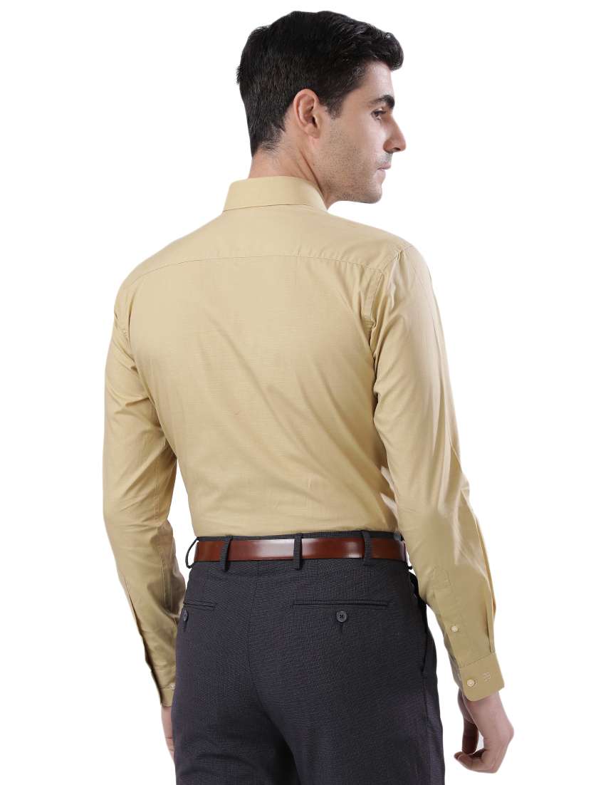 beige solid formal shirt - 17592564 - Standard Image - 2