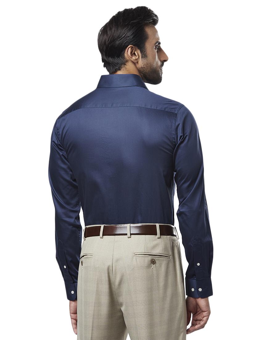 navy blue solid formal shirt - 17592577 - Standard Image - 2