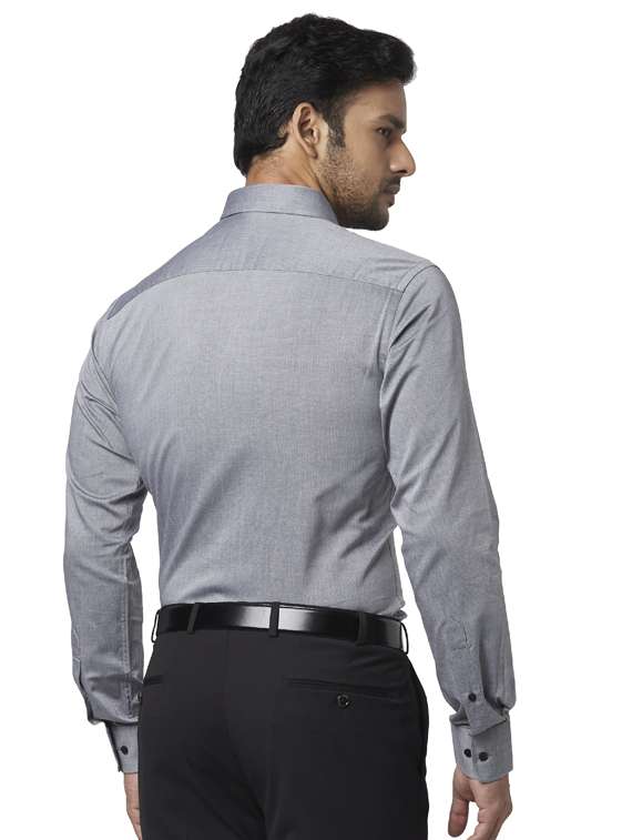 grey solid formal shirt - 17592601 - Standard Image - 2
