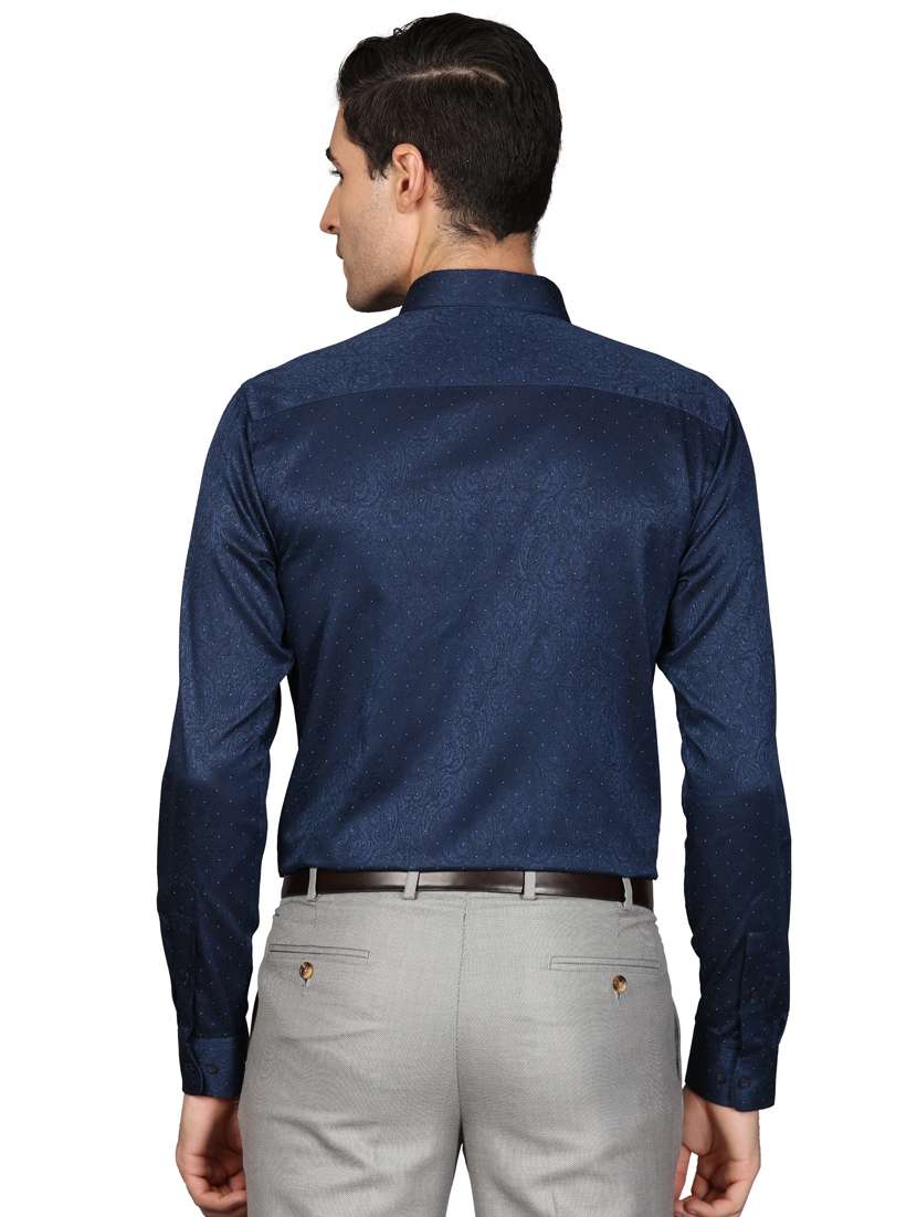 navy blue self design formal shirt - 17592711 - Standard Image - 2