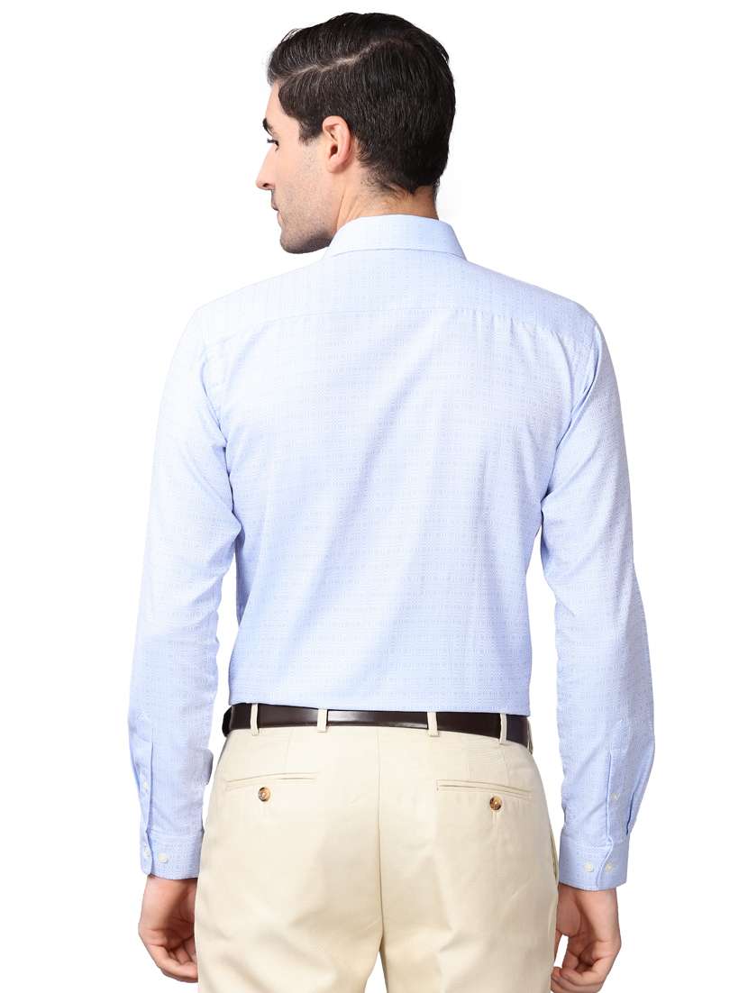 light blue printed formal shirt - 17592743 - Standard Image - 2