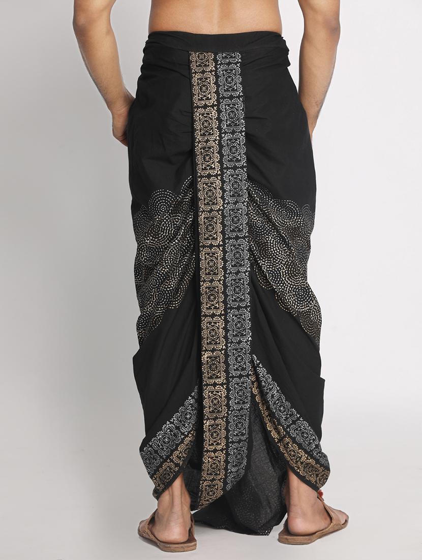 black cotton dhoti - 17592771 - Standard Image - 2