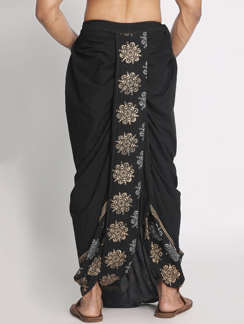 black cotton dhoti - 17592772 - Standard Image - 2
