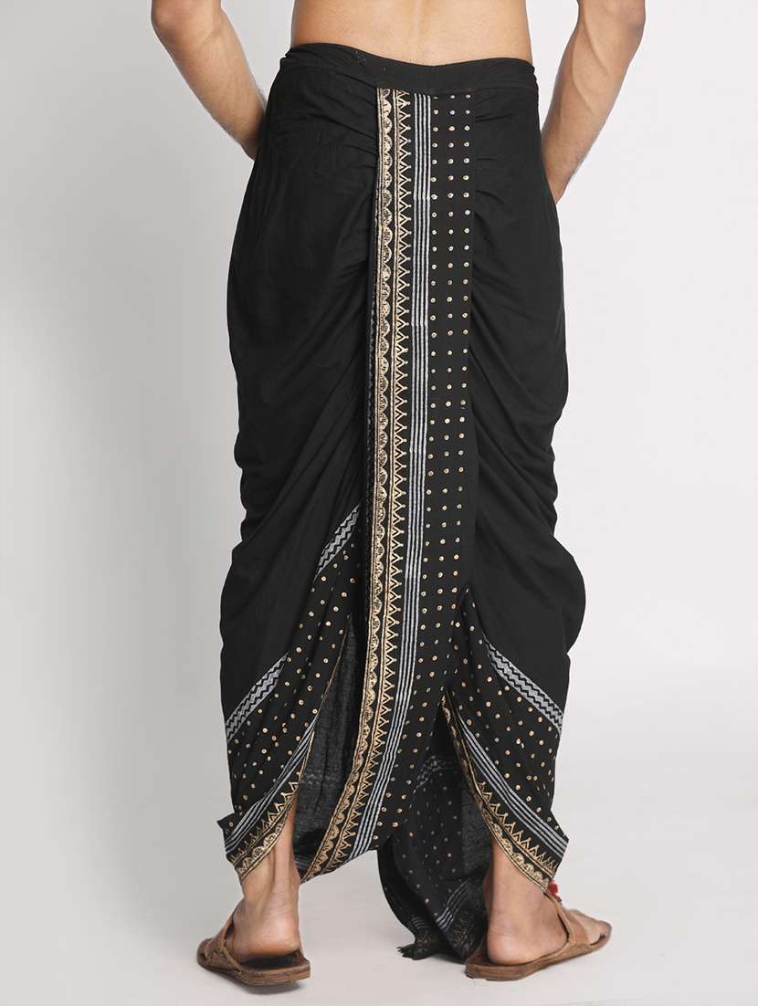 black cotton dhoti - 17592775 -  Standard Image - 2