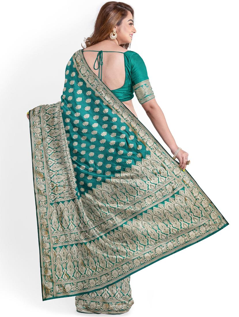 jacquard woven saree with blouse - 17595100 - Standard Image - 2