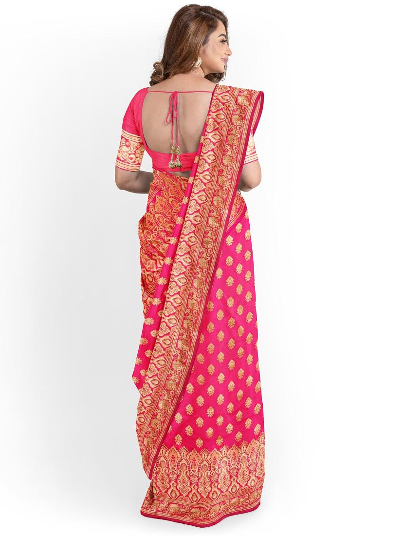 jacquard woven saree with blouse - 17595102 - Standard Image - 2