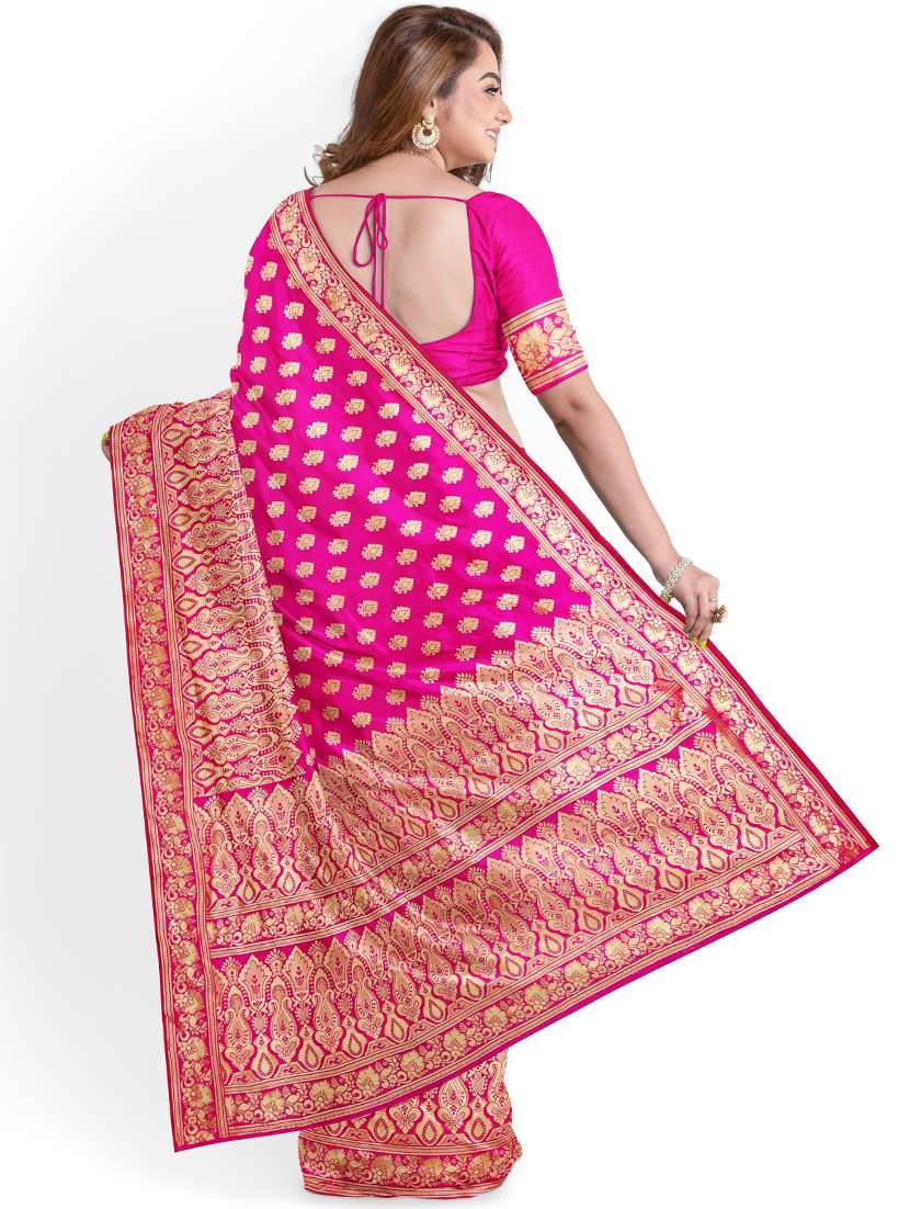 jacquard woven saree with blouse - 17595103 - Standard Image - 2