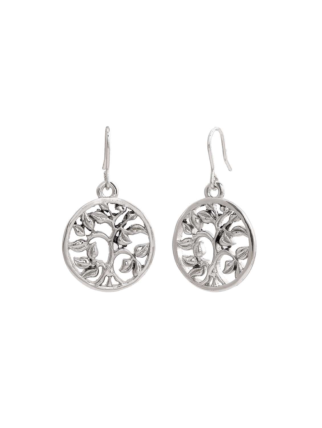 white metal drop earring - 17595699 - Standard Image - 2