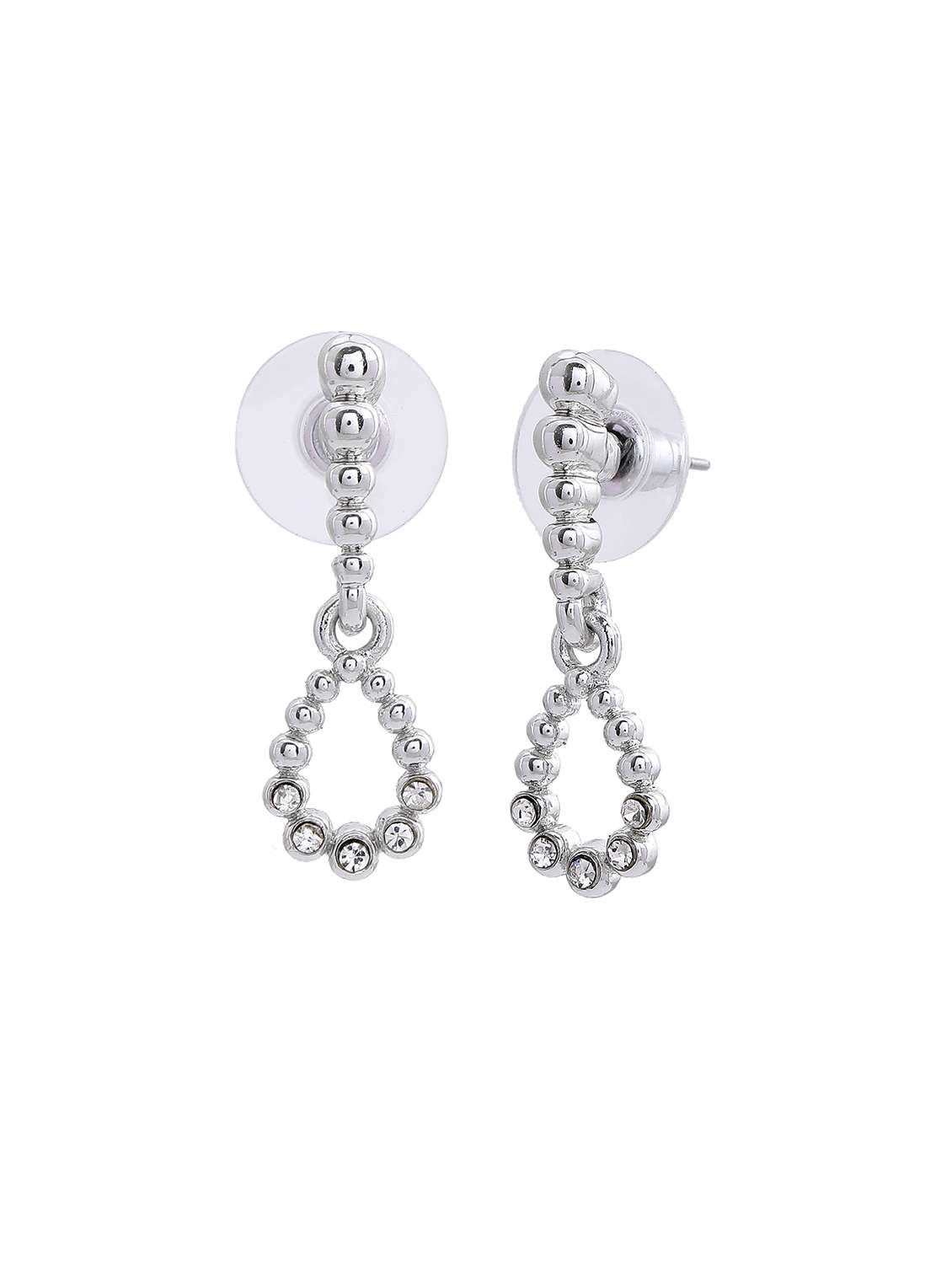 silver metal drop earring - 17595703 - Standard Image - 2