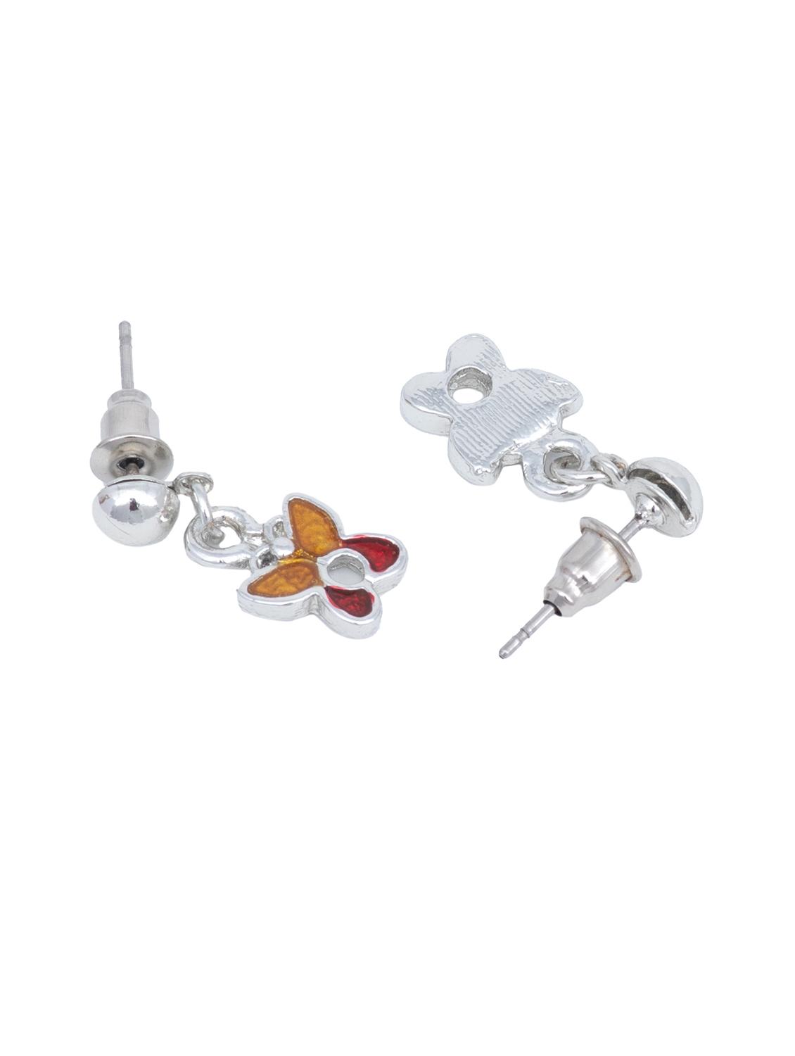 yellow metal drop earring - 17595705 - Standard Image - 2