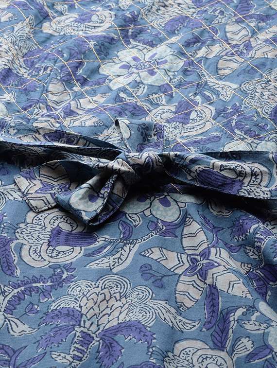 Blue Printed Anarkali Kurta