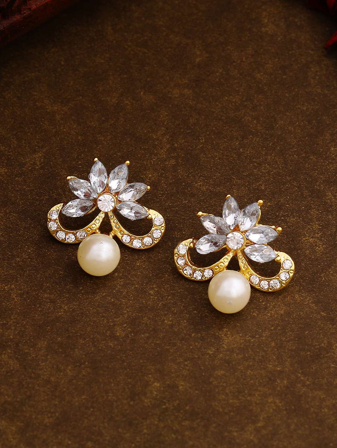 white metal studs earring