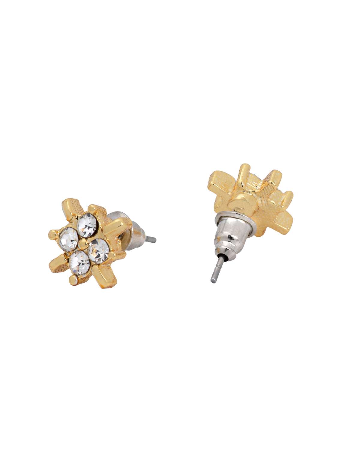 gold metal studs earring - 17595852 - Standard Image - 2