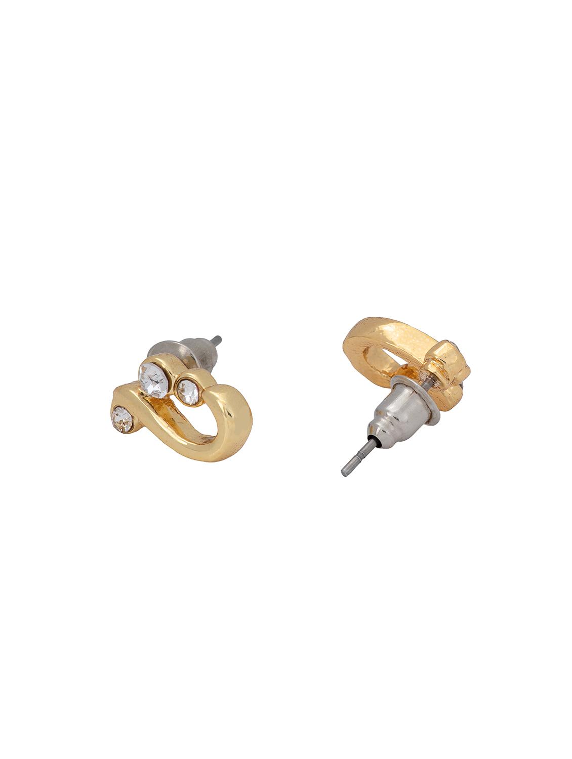 gold metal studs earring - 17595853 - Standard Image - 2