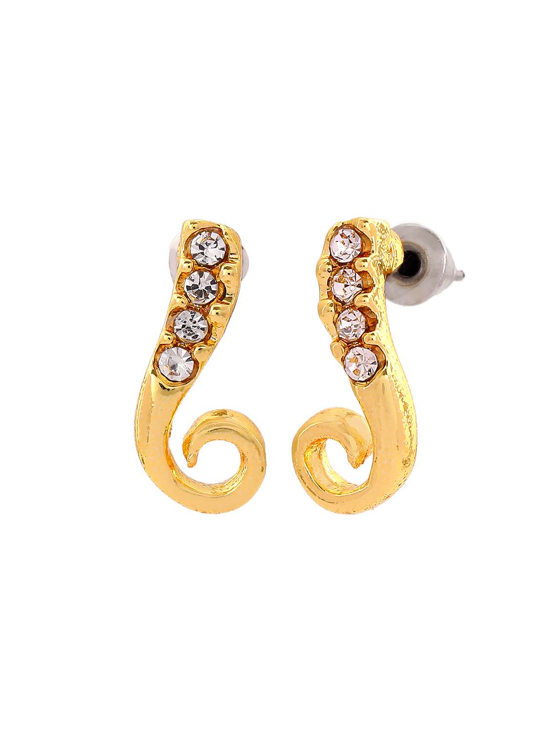 gold metal studs earring - 17595861 - Standard Image - 2