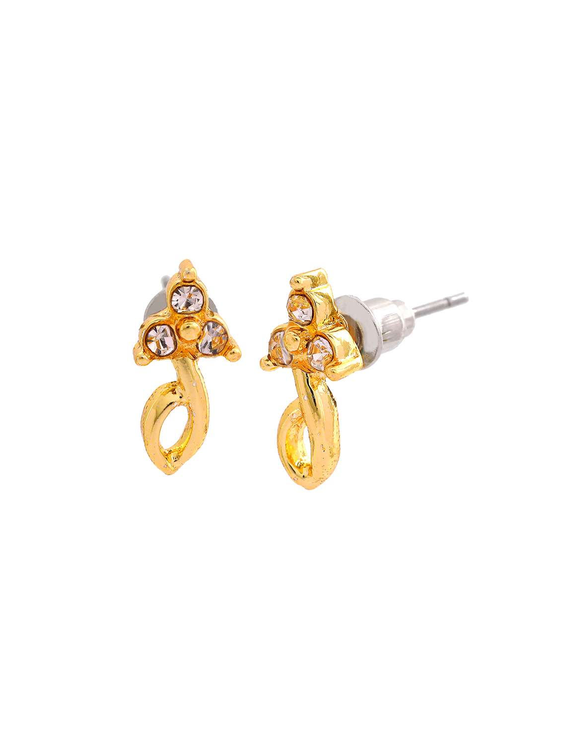 white metal studs earring - 17595879 - Standard Image - 2