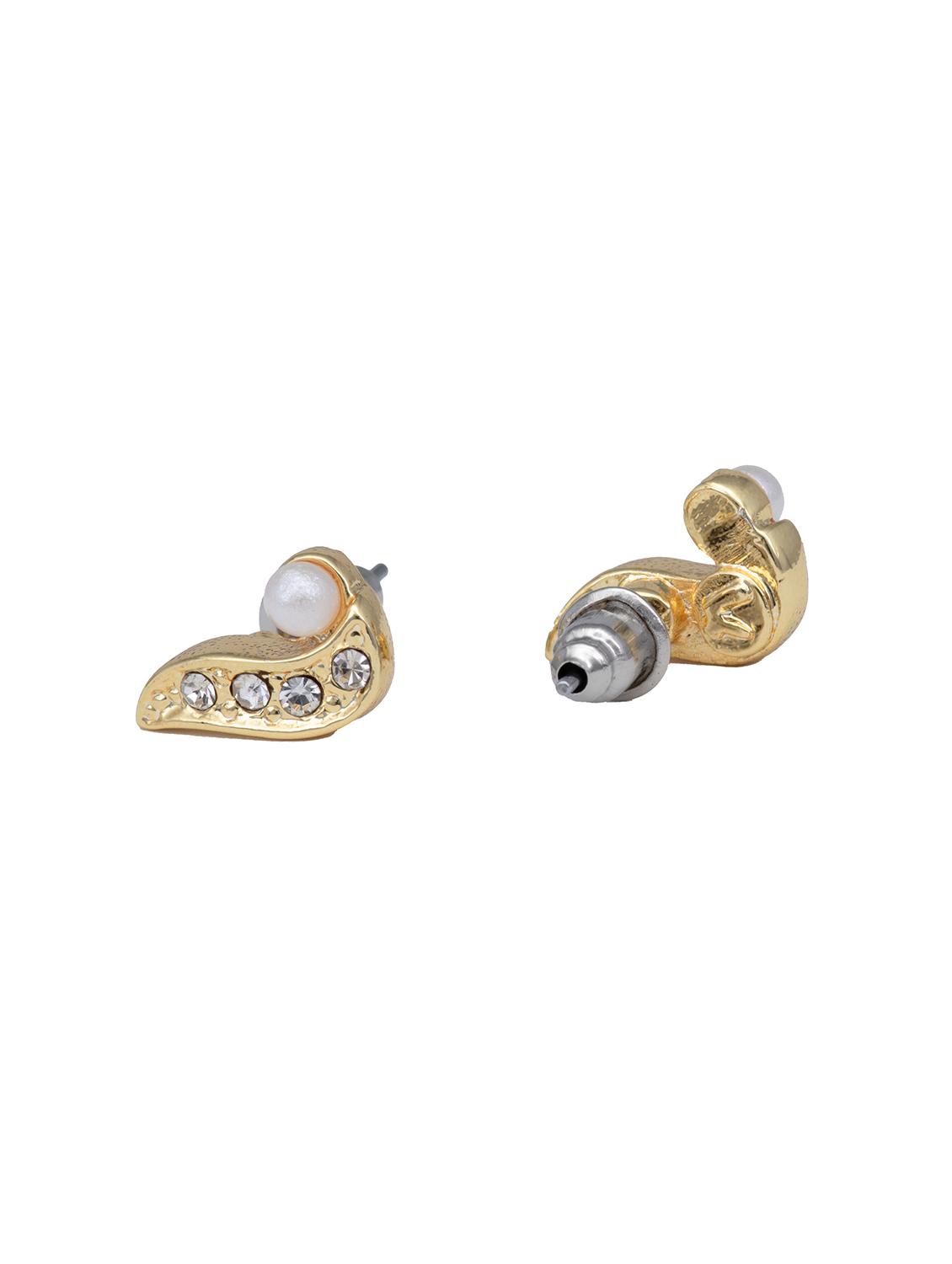 white metal studs earring - 17595880 - Standard Image - 2